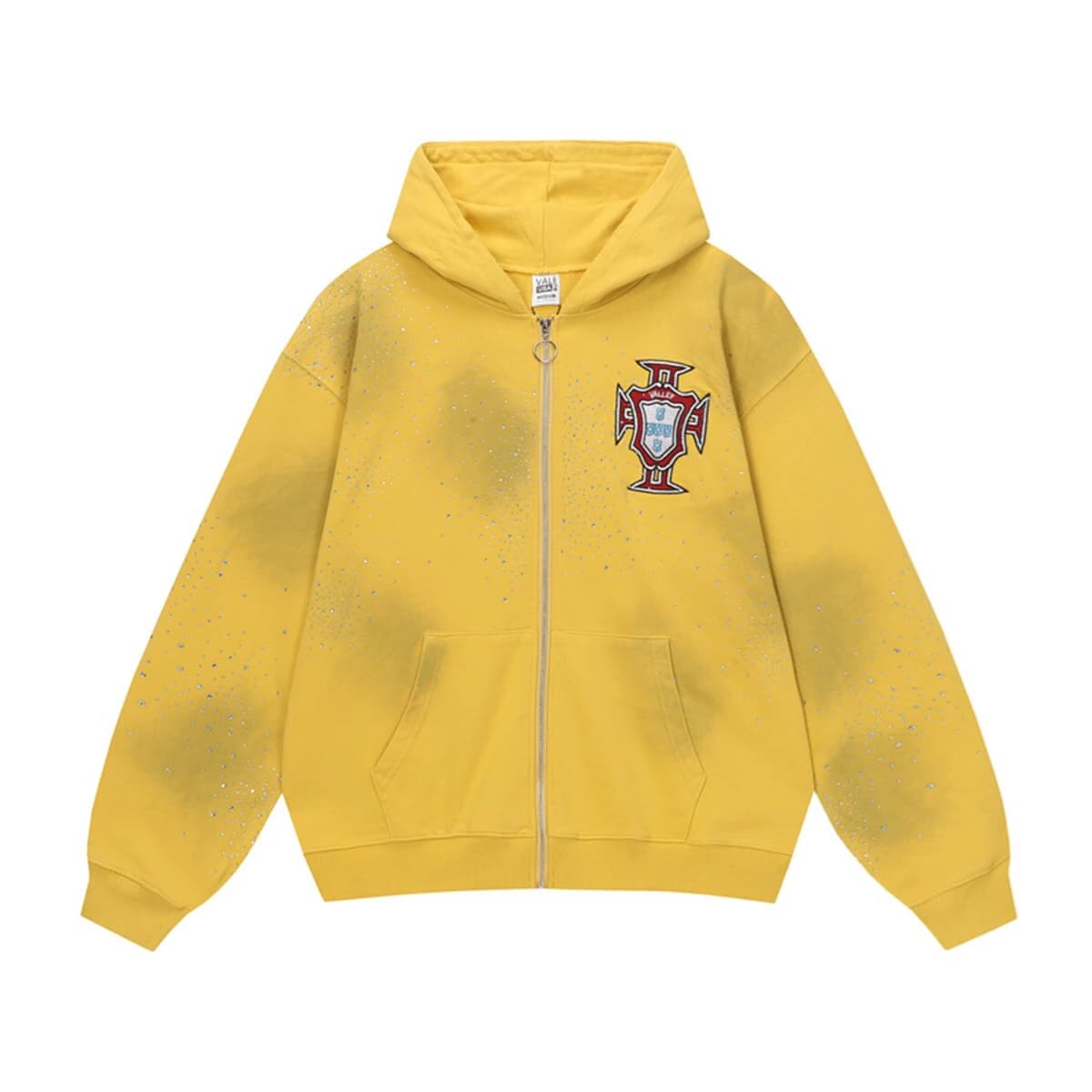 Valley Crest Crystal Zip Hoodie - Yellow