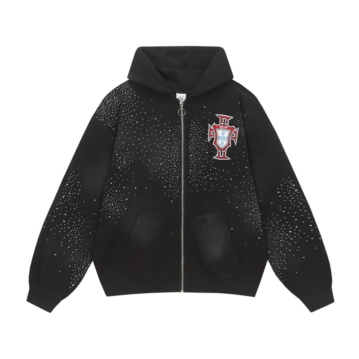 Valley Crest Crystal Zip Hoodie - Black