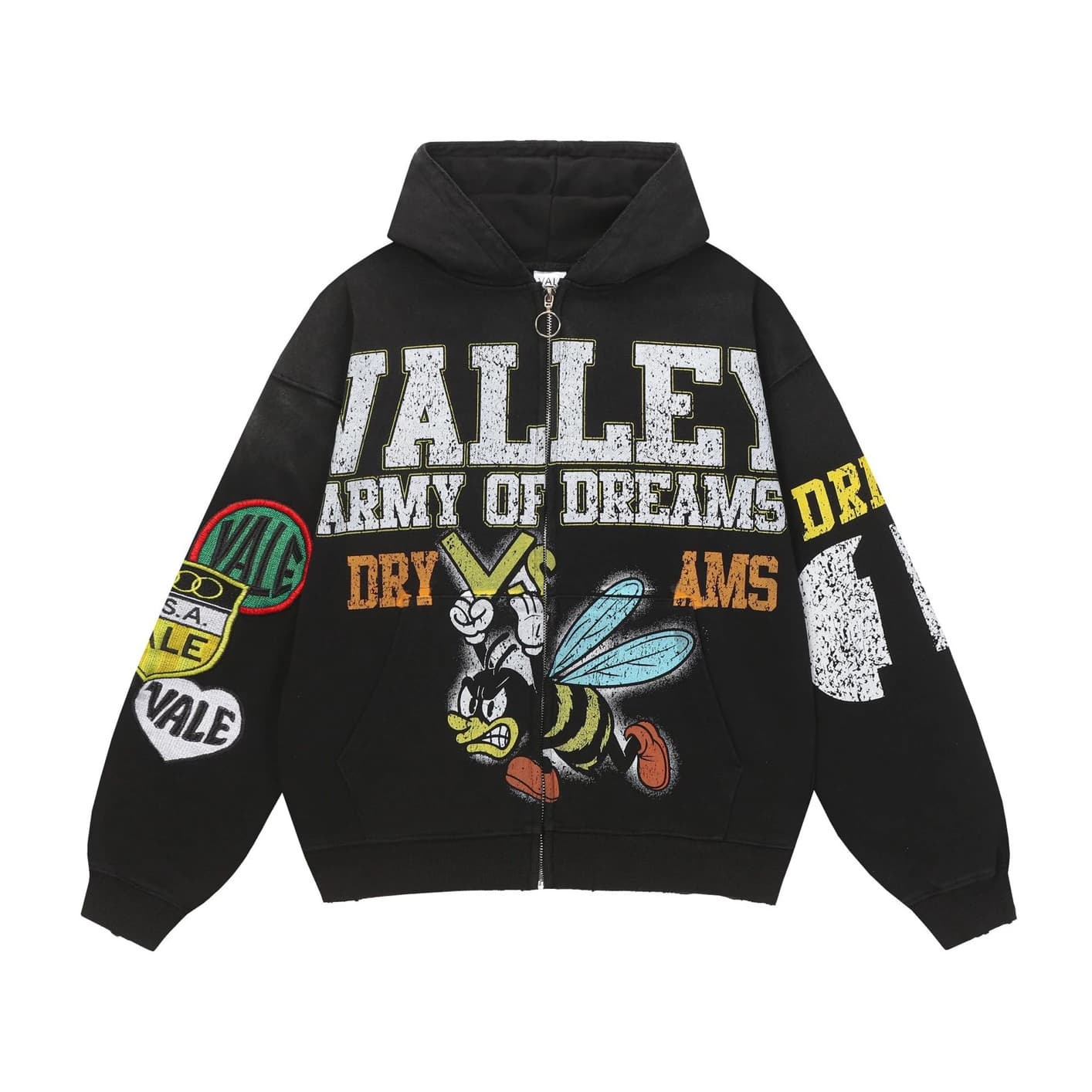 Army Of Dreams Bee Zip Hoodie - Black