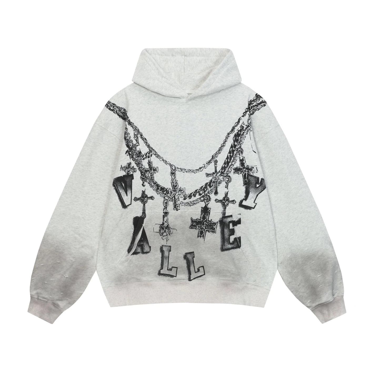 Valley Cross Chain Zip Hoodie - White