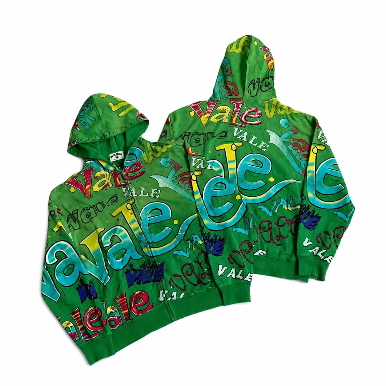 Vale World All Over Zip Hoodie - Green