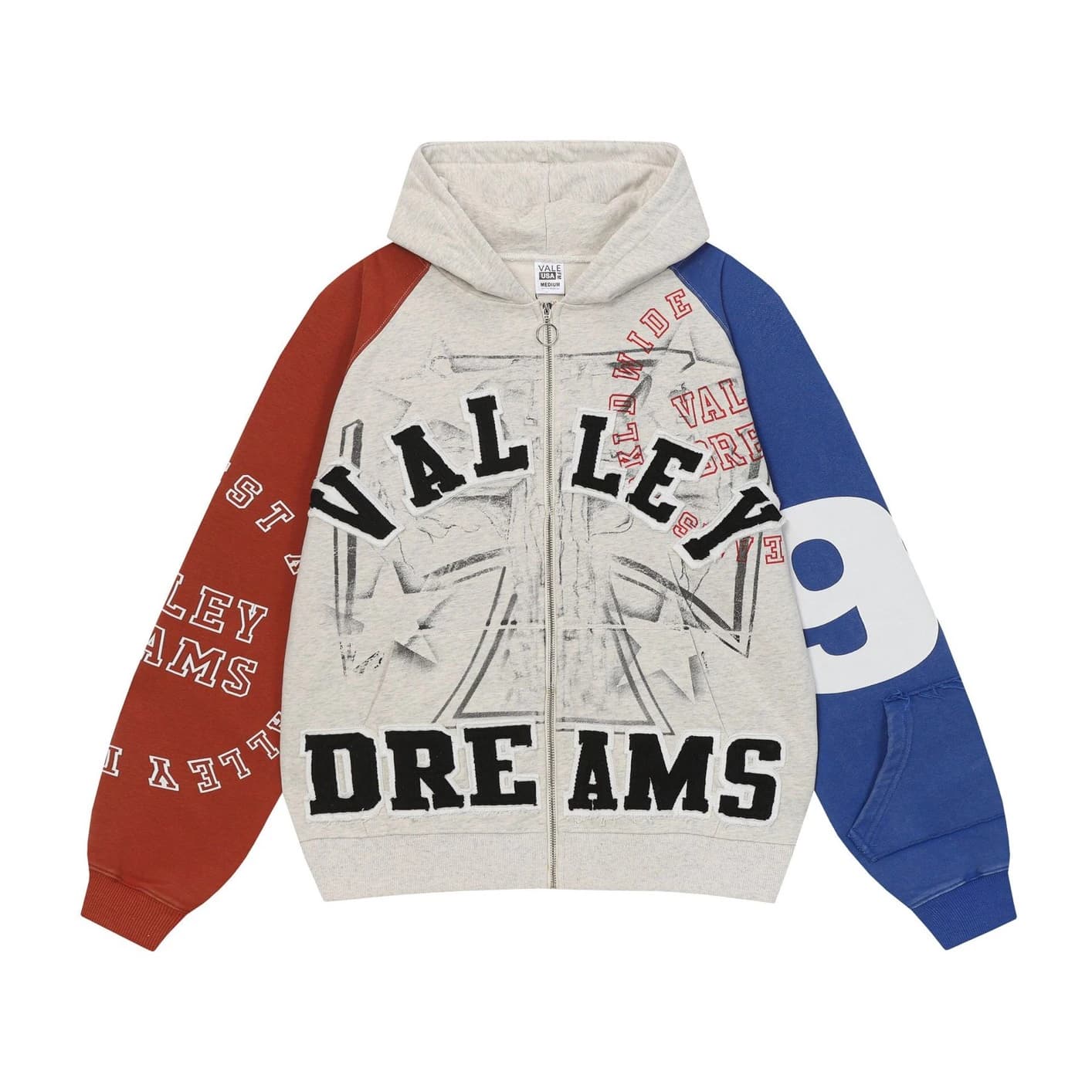 Valley Dreams Retro Zip Hoodie - Cream
