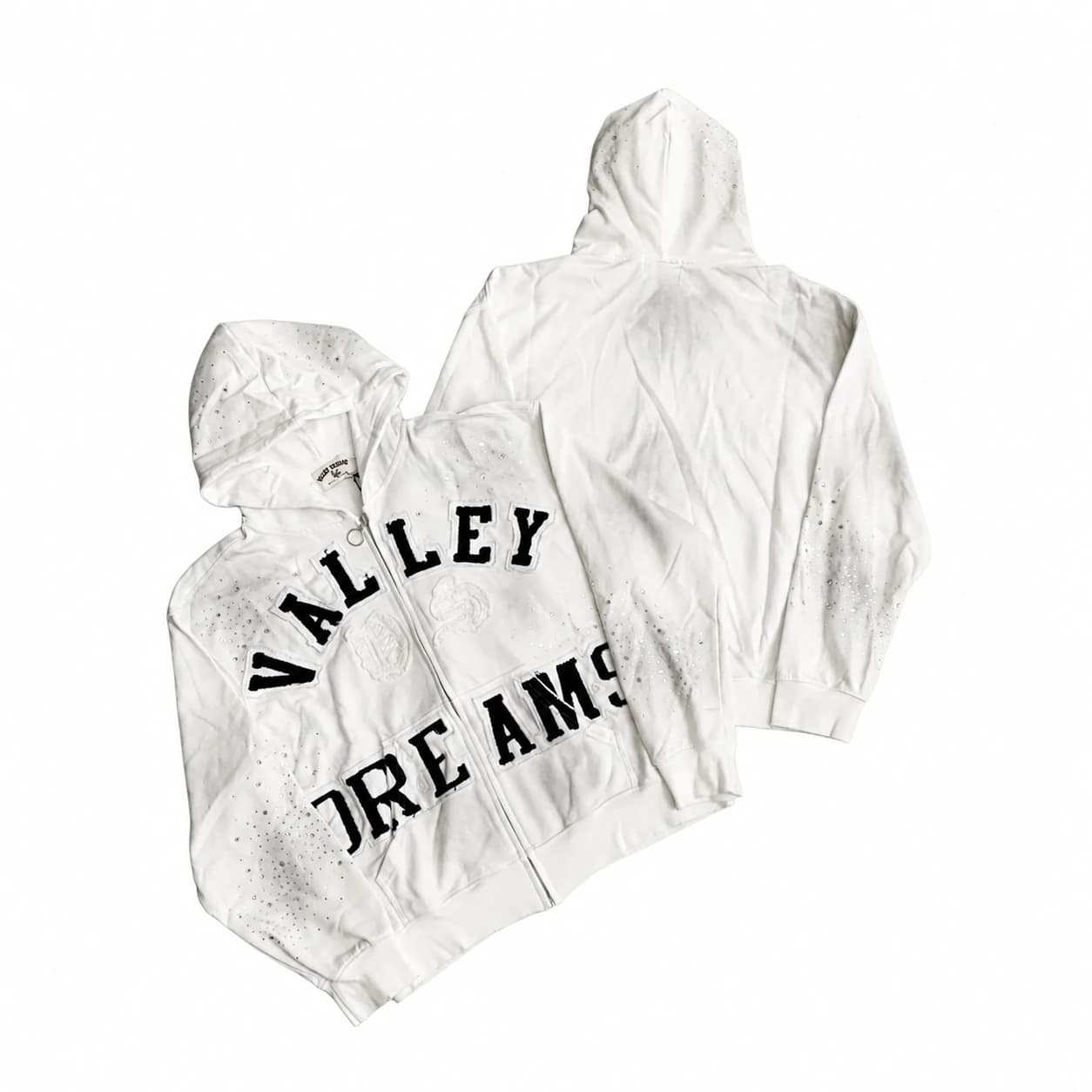 Valley Dreams Crystal Zip Hoodie - White