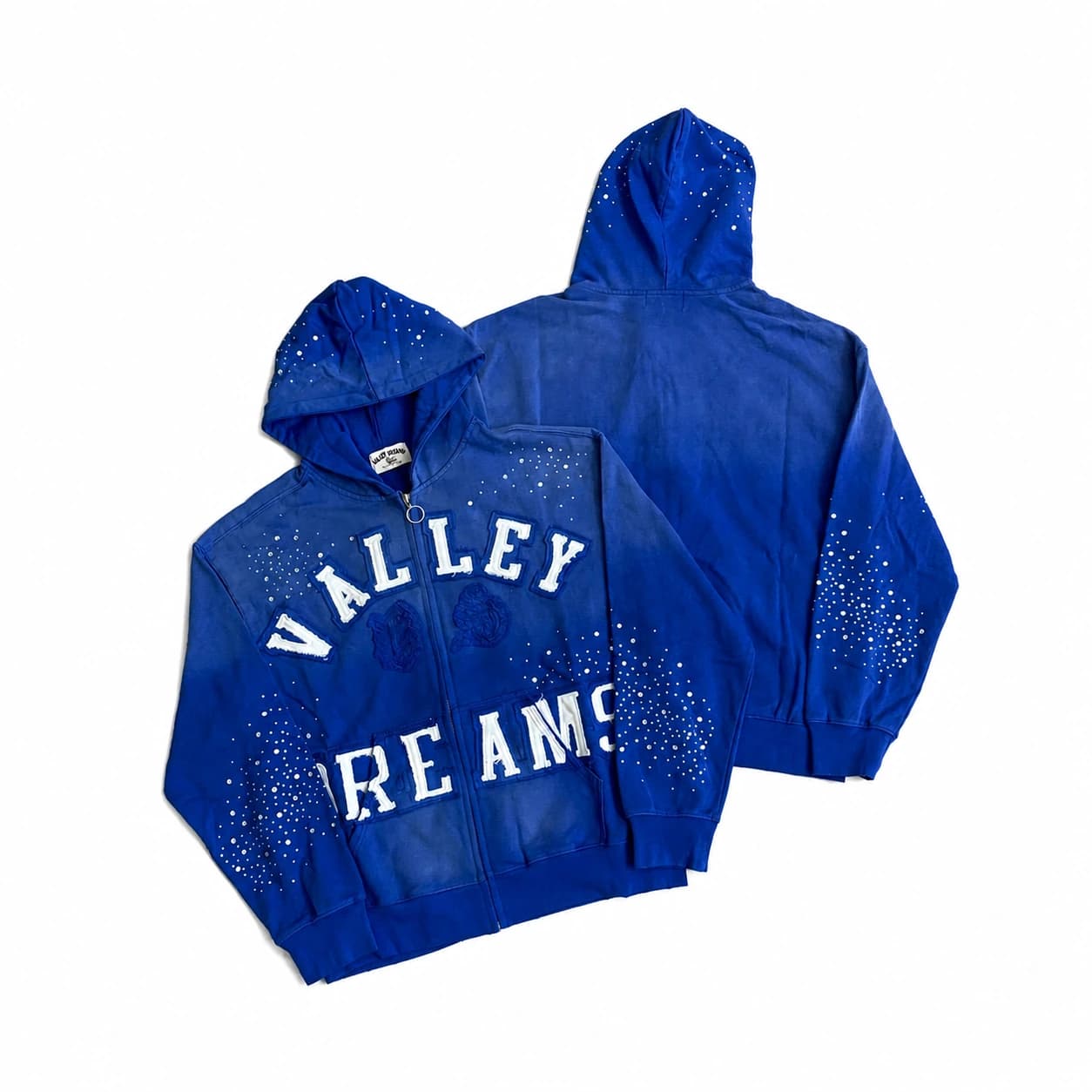 Valley Dreams Crystal Zip Hoodie - Blue