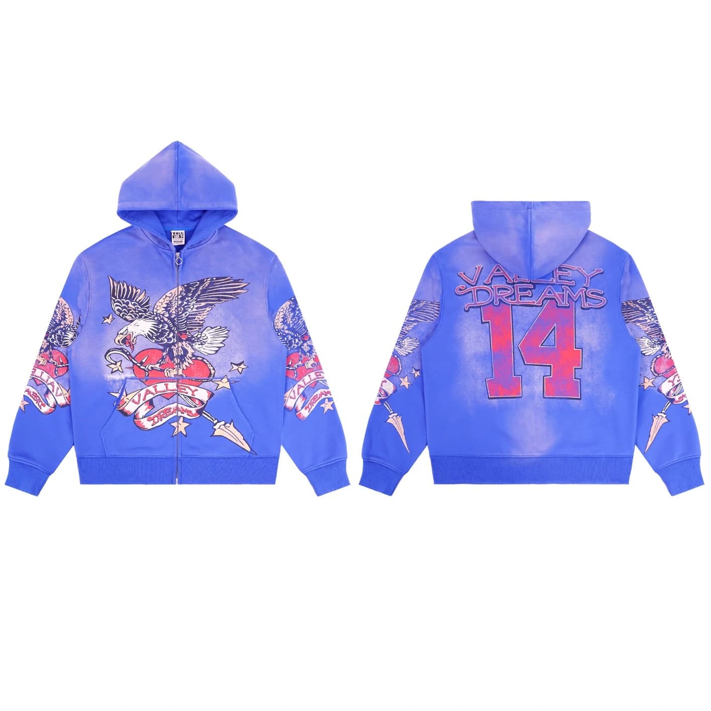 Valley Number 14 Graphic Hoodie - Purple