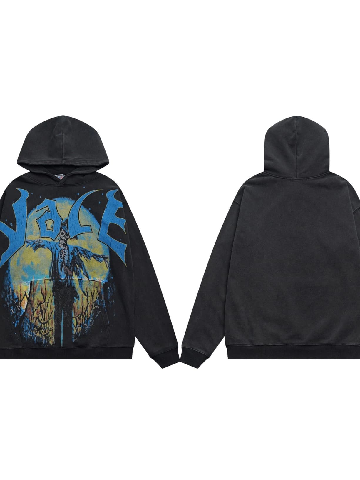 Valley Blue Flame Hoodie - Black