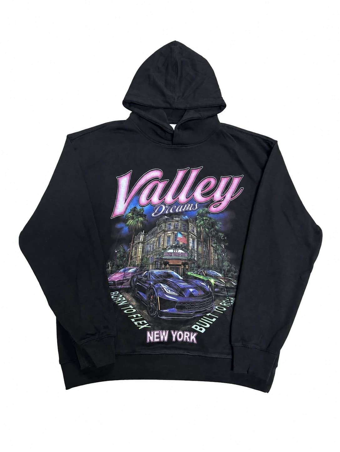 Valley Urban Script Hoodie - Black Purple