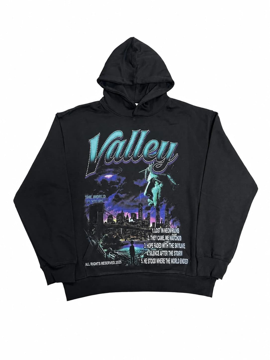 Valley Neon City Hoodie - Black