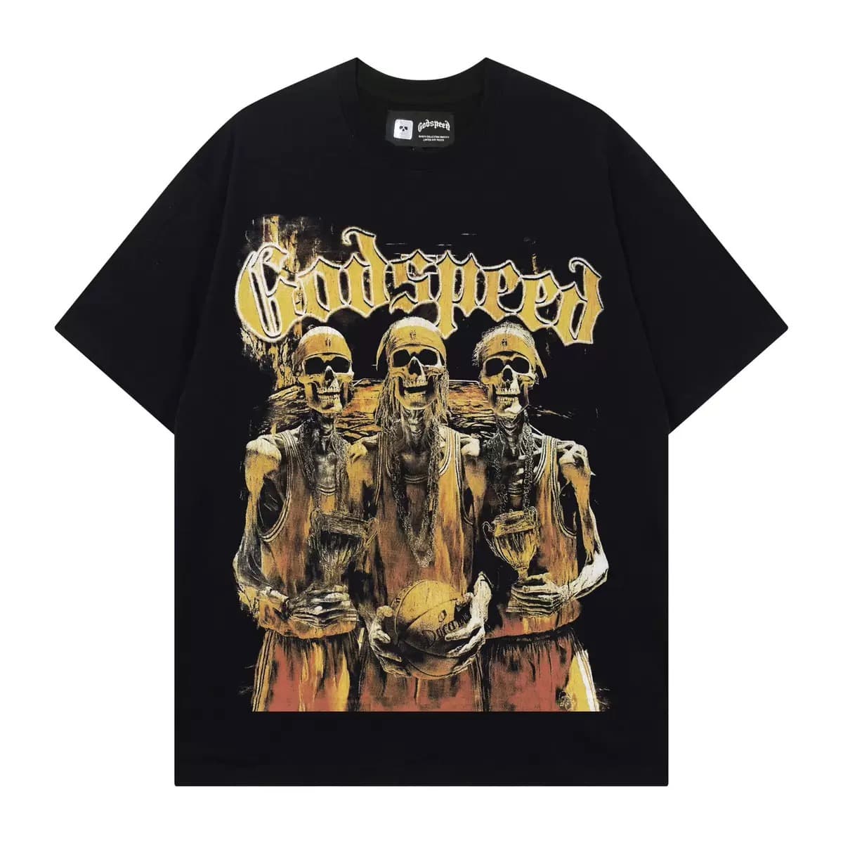 T-shirt Oversize GodSpeed - Last Supper Triple Skeletons - Schwarz