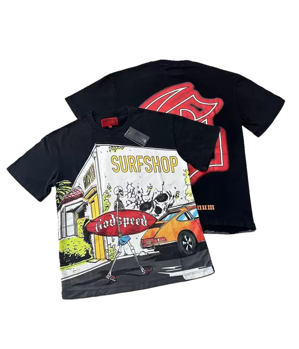T-shirt Oversize GodSpeed - Surf Shop - Schwarz