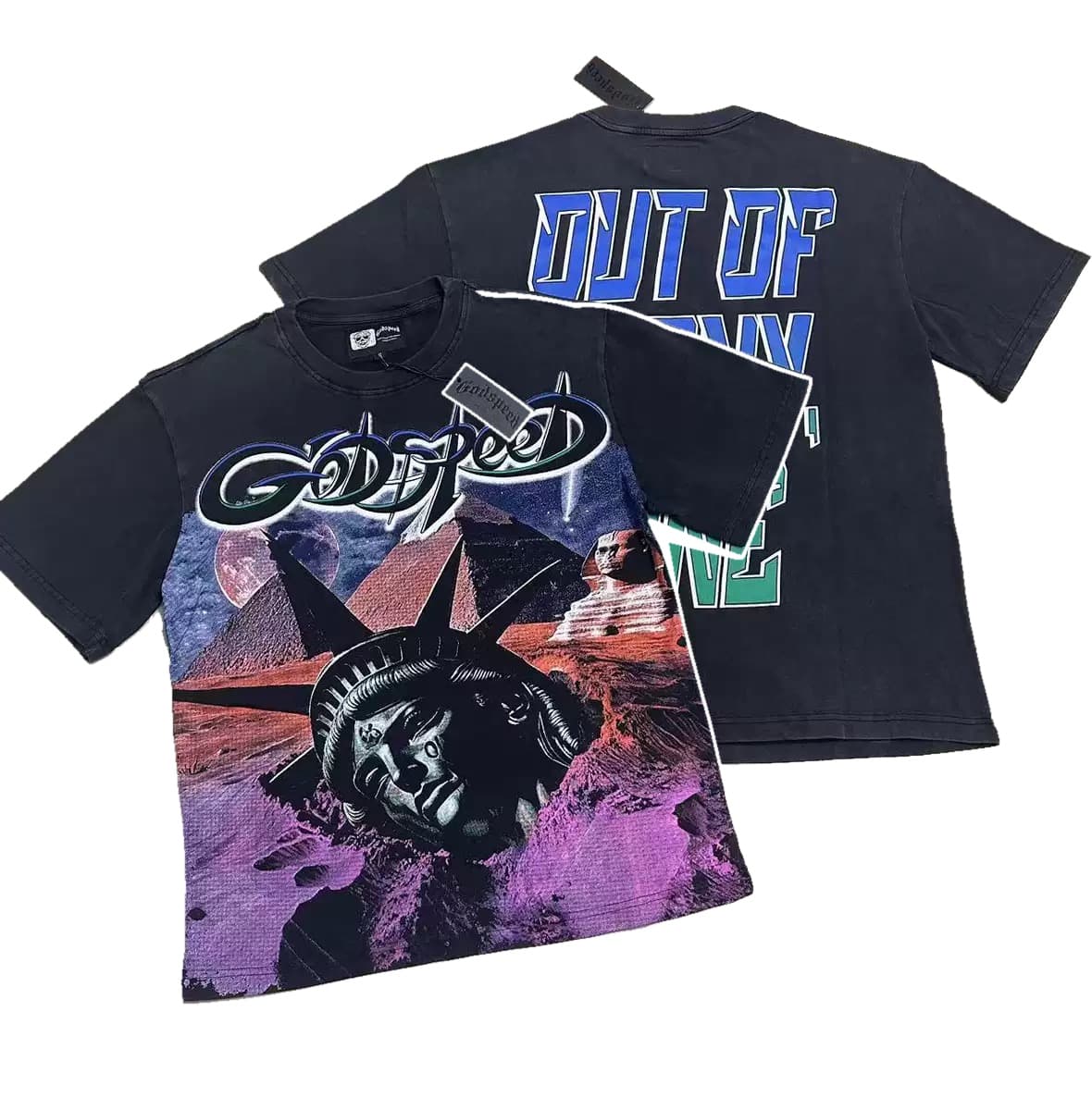 T-shirt Oversize GodSpeed - Tennis Liberty - Washed Black