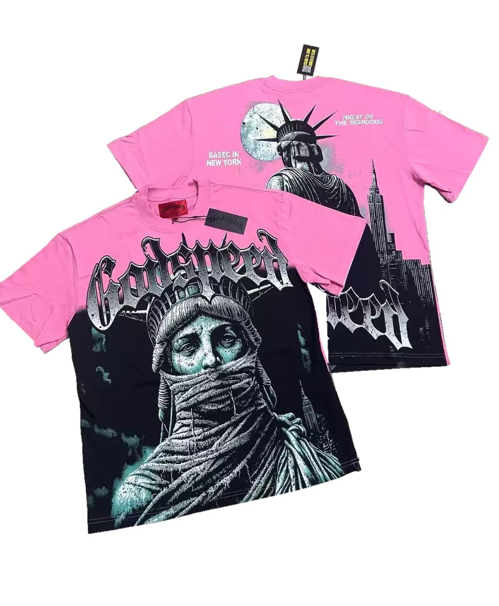 T-shirt Oversize GodSpeed - Statue Bandit - Rosa
