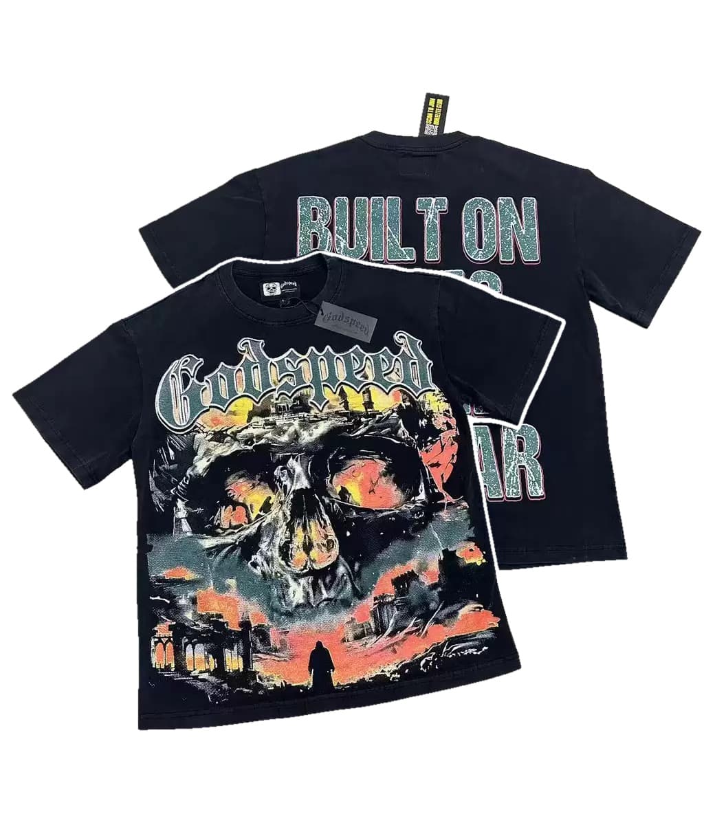 T-shirt Oversize GodSpeed - Built On Fire - Schwarz