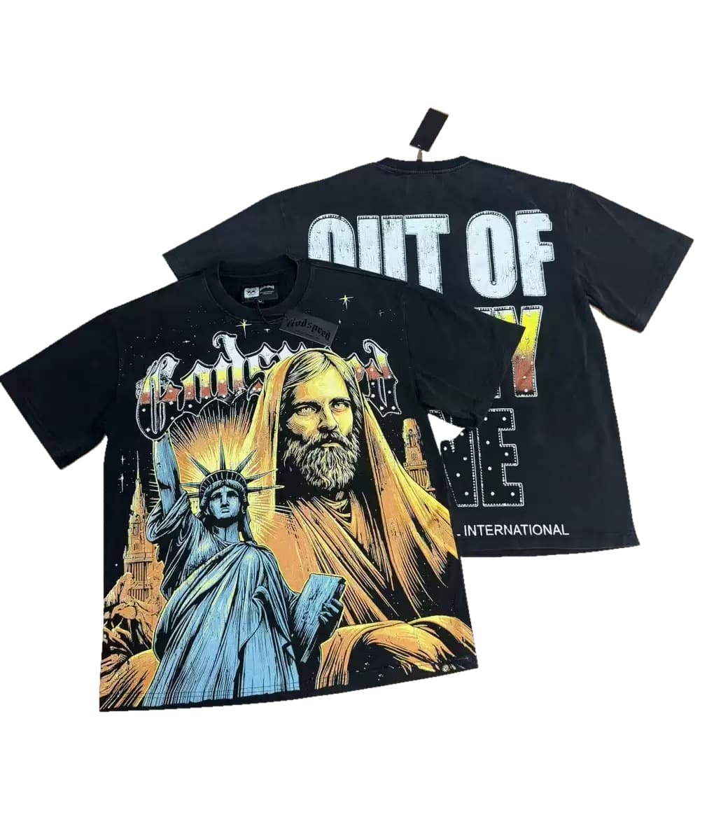 T-shirt Oversize GodSpeed - Out Of Many Liberty - Schwarz