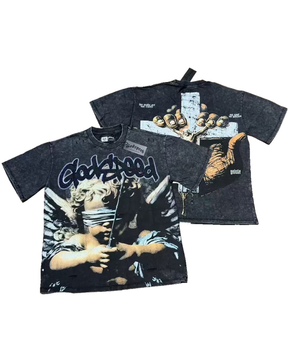 T-shirt Oversize GodSpeed - Checkmate Hand - Schwarz