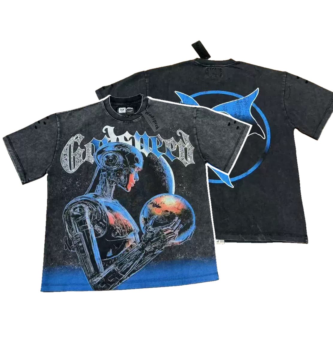T-shirt Oversize GodSpeed - Space Mission - Schwarz