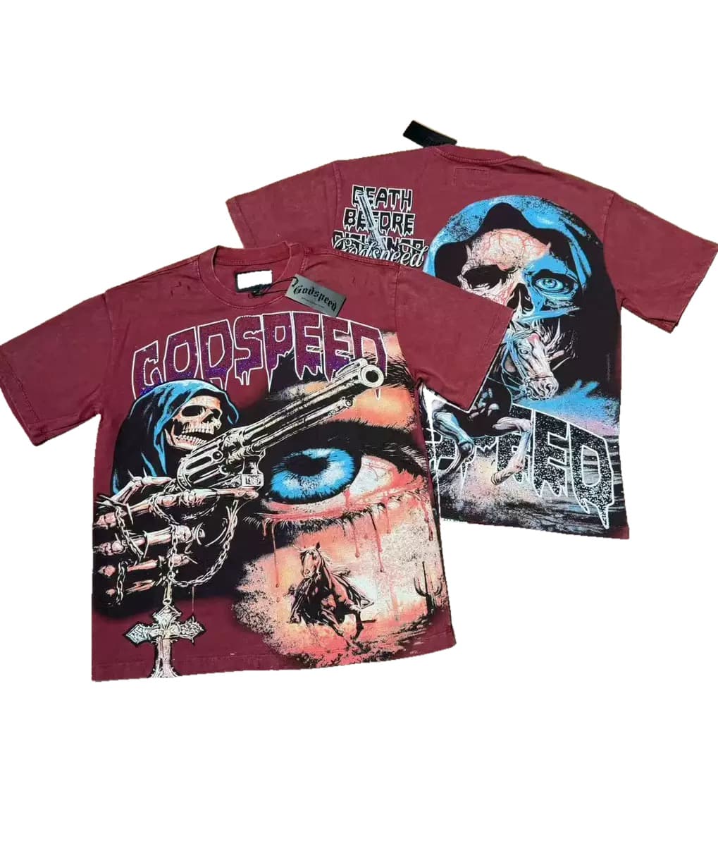 T-shirt Oversize GodSpeed - Vision Cross - Bordeaux