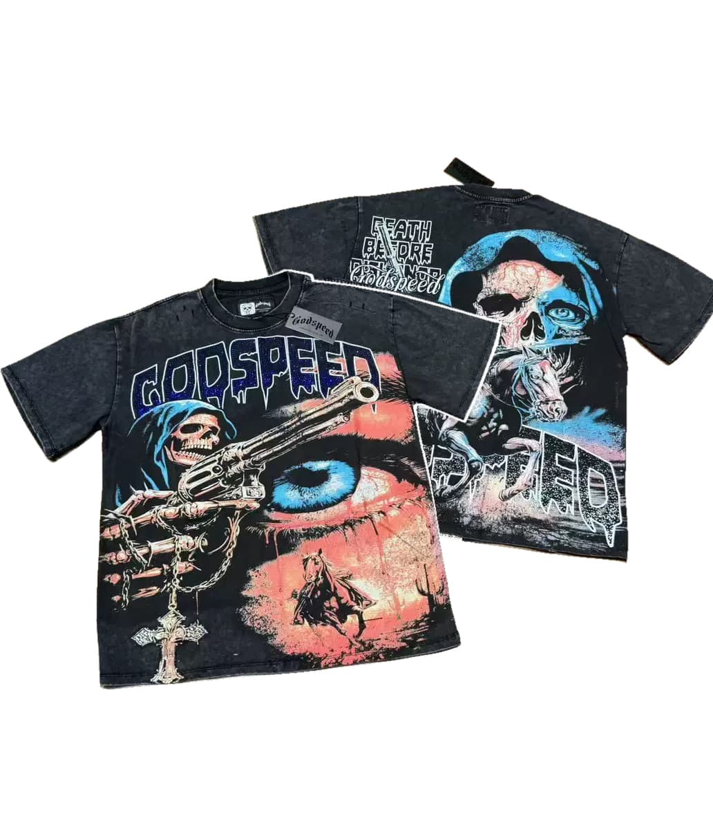 T-shirt Oversize GodSpeed - Vision Cross - Schwarz