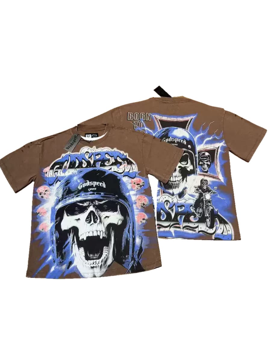 T-shirt Oversize GodSpeed - Space Reaper - Braun
