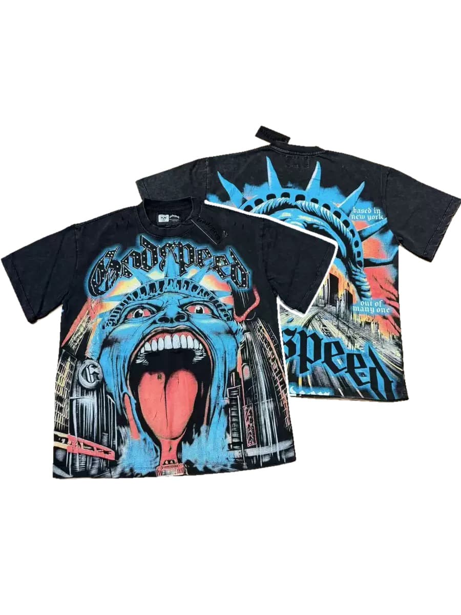 T-shirt Oversize GodSpeed - Liberty Scream - Schwarz