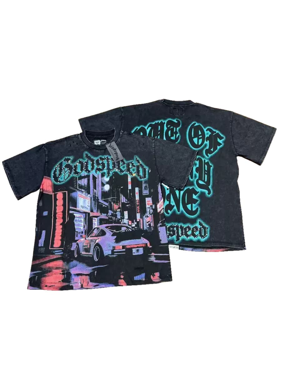 T-shirt Oversize GodSpeed - Midnight City - Schwarz