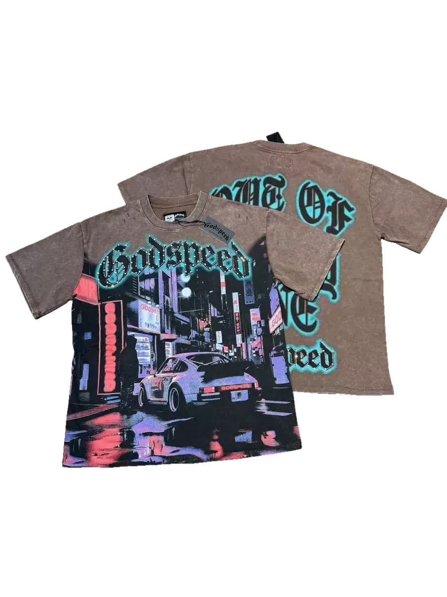 T-shirt Oversize GodSpeed - Midnight City - Braun