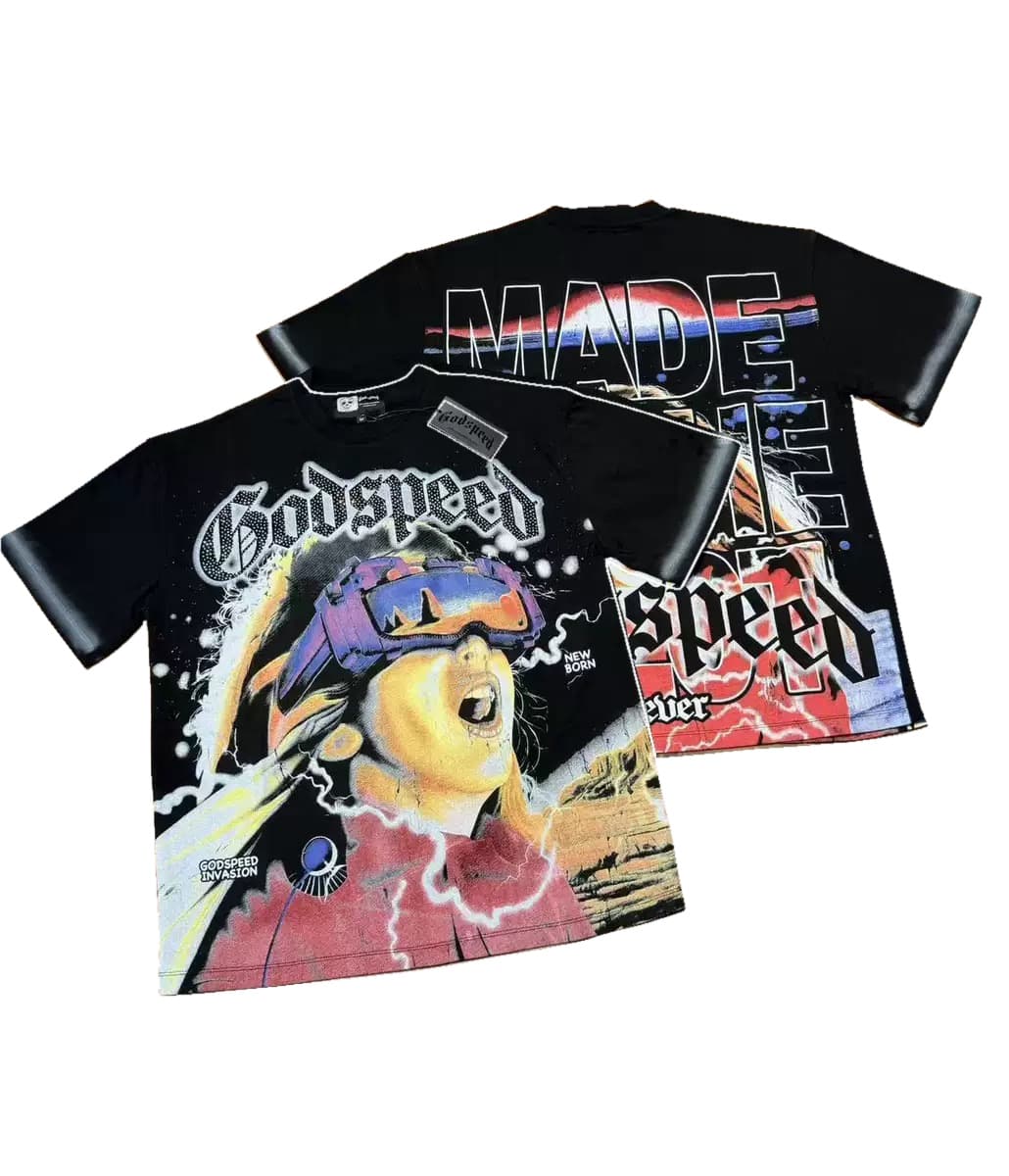 T-shirt Oversize GodSpeed - Made For Football - Schwarz