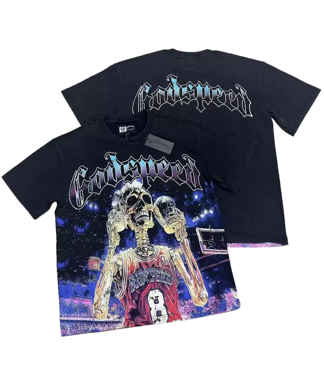 T-shirt Oversize GodSpeed - Cosmic Revelation - Schwarz