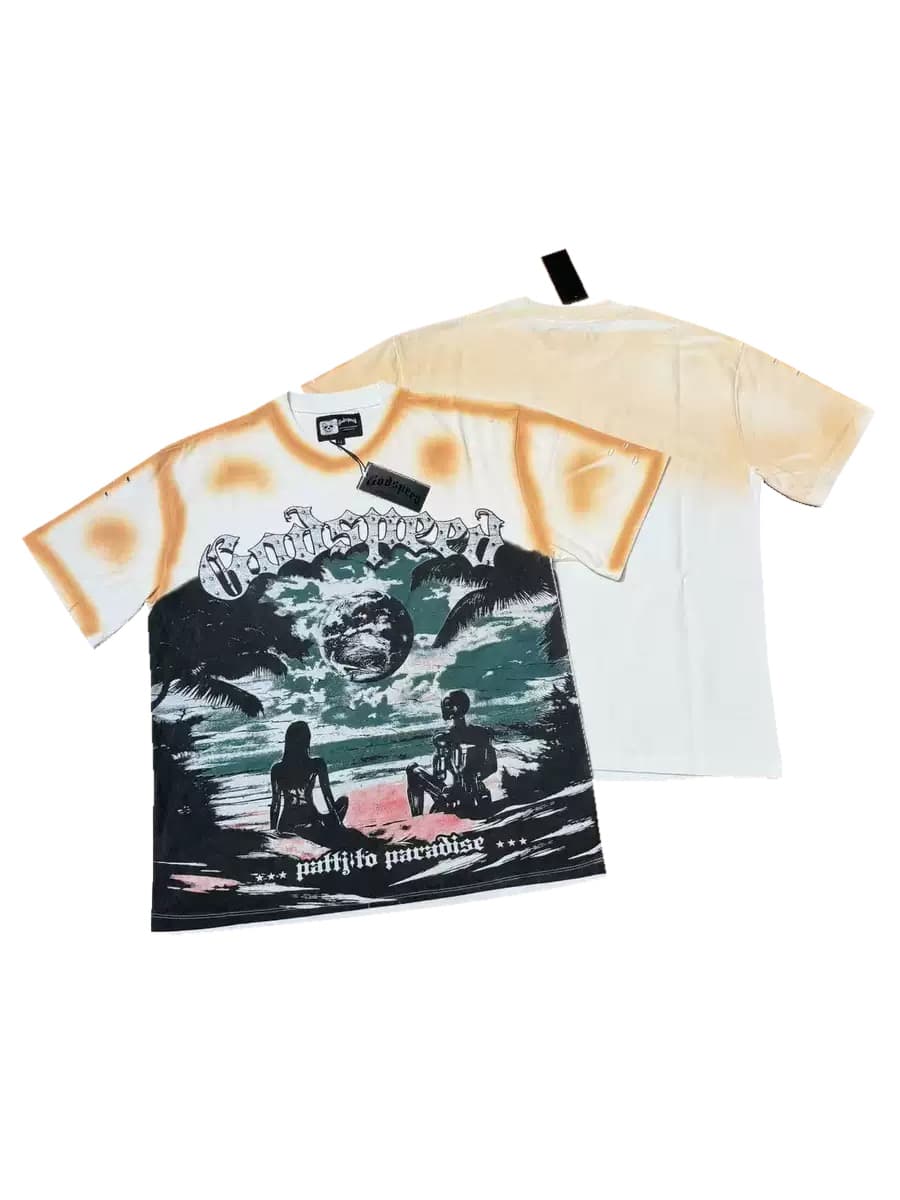 T-shirt Oversize GodSpeed - Across Mountains - Crema