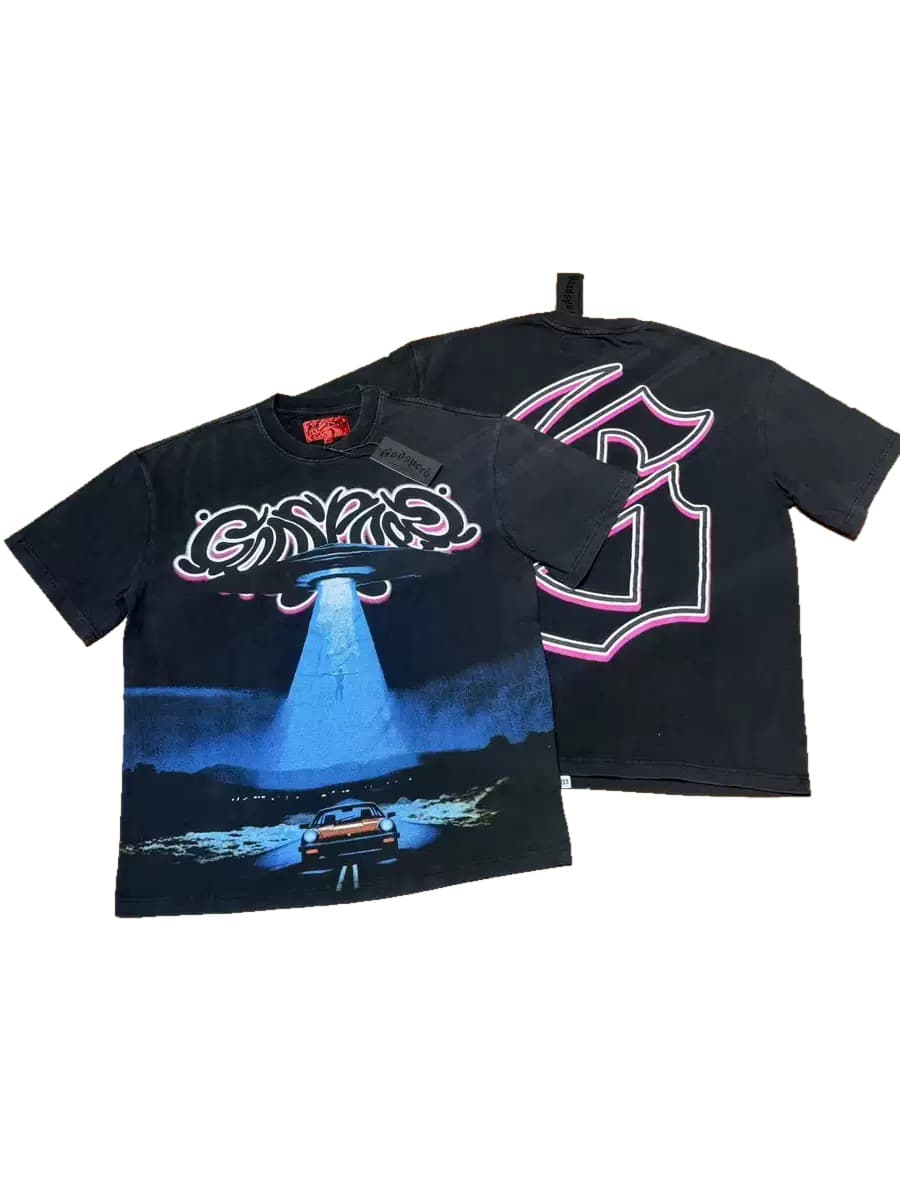 T-shirt Oversize GodSpeed - UFO Encounter - Schwarz