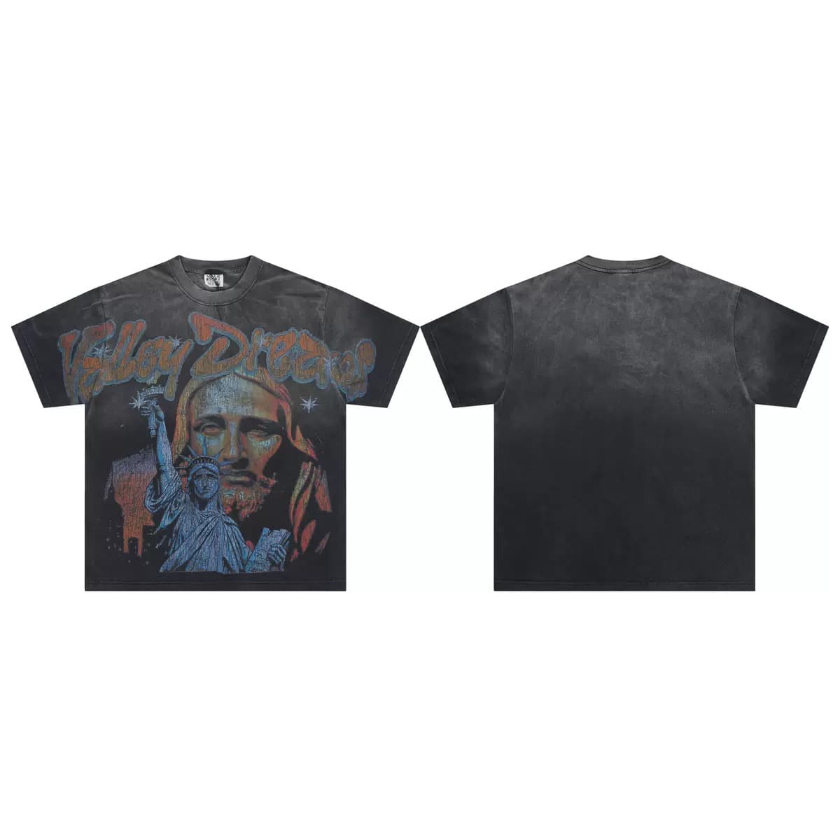 T-shirt Oversize Valley - Sacred Portrait - Schwarz