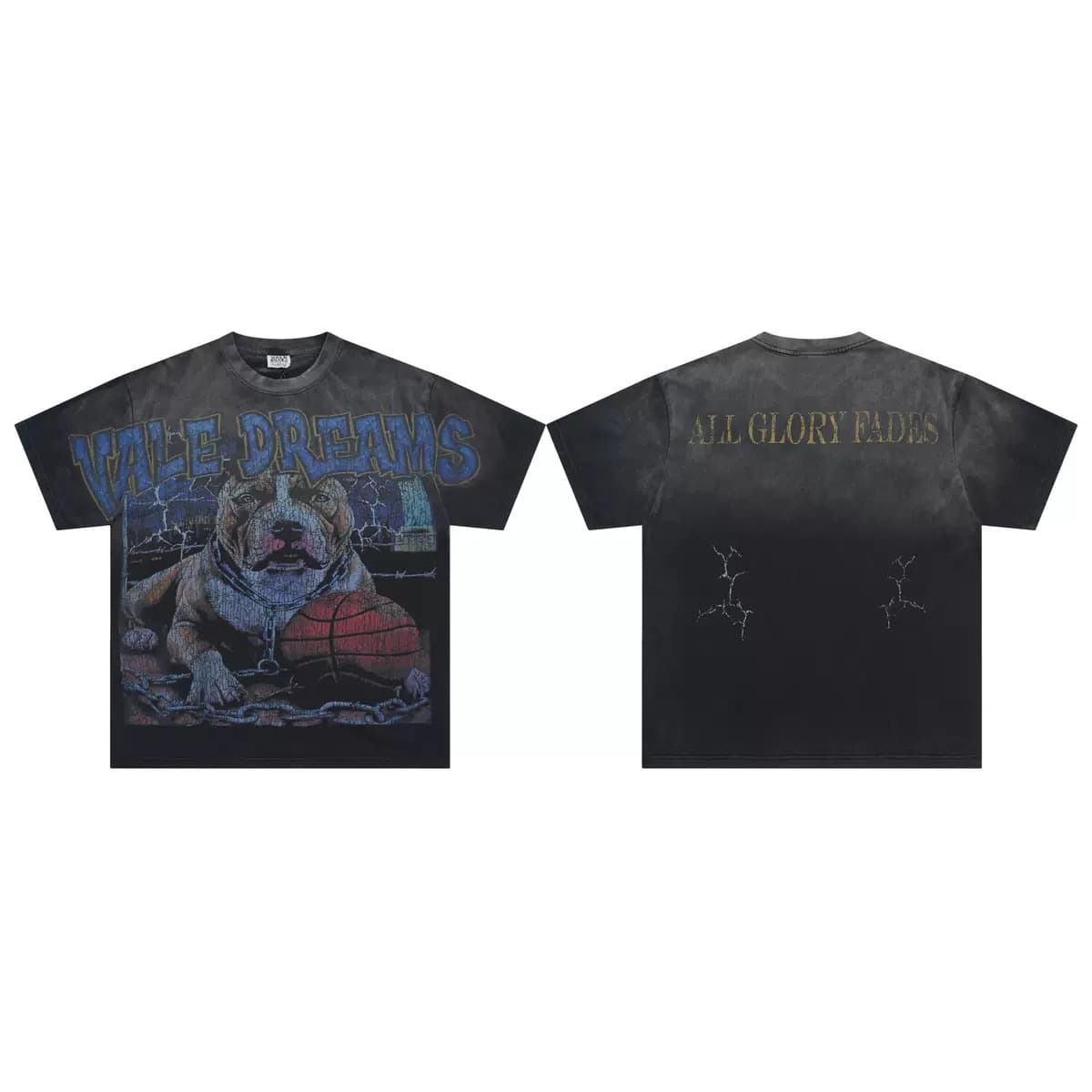 T-shirt Oversize Valley - Neon Portrait - Schwarz