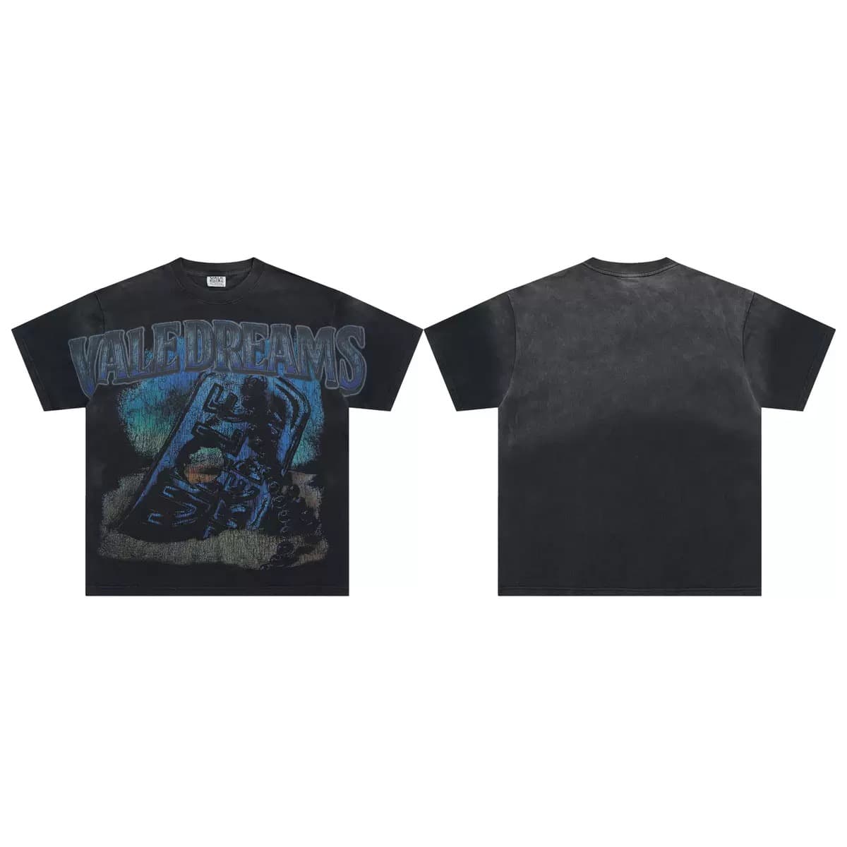 T-shirt Oversize Valley - Blue Phantom - Schwarz