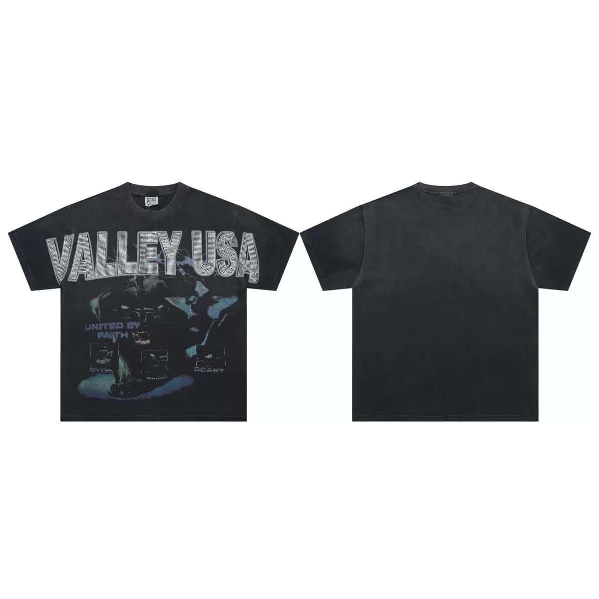 T-shirt Oversize Valley - Valley USA - Schwarz
