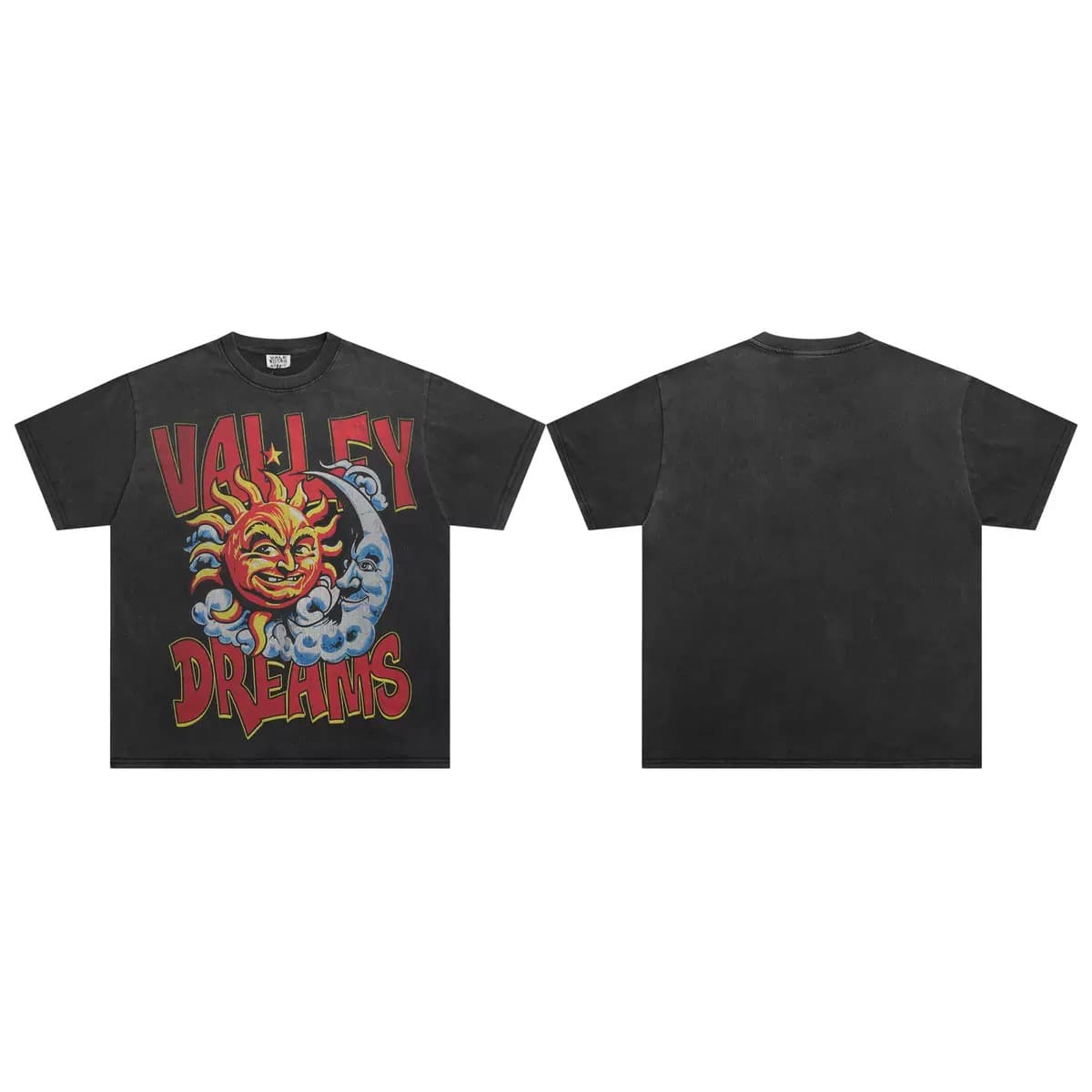 T-shirt Oversize Valley - Fire Dragon - Schwarz