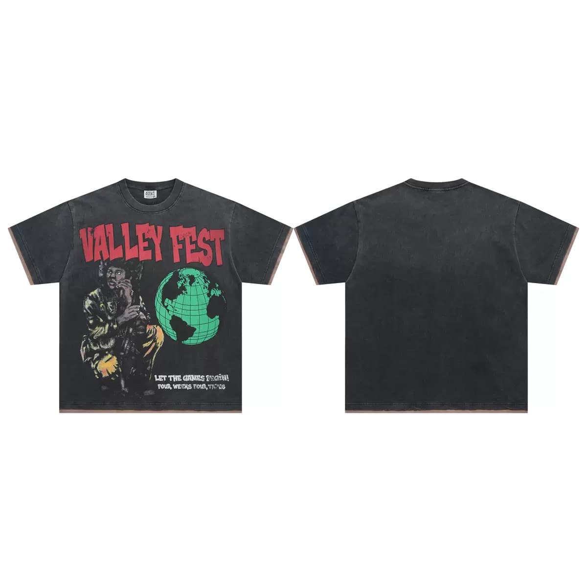 T-shirt Oversize Valley - Valley 1997 Fest - Schwarz