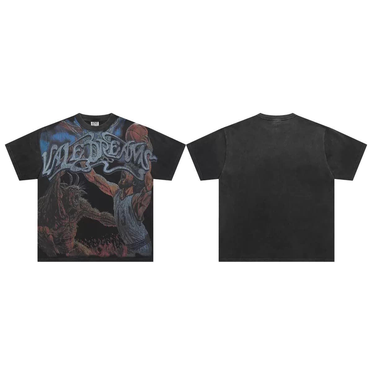 T-shirt Oversize Valley - Shadow Portrait - Schwarz