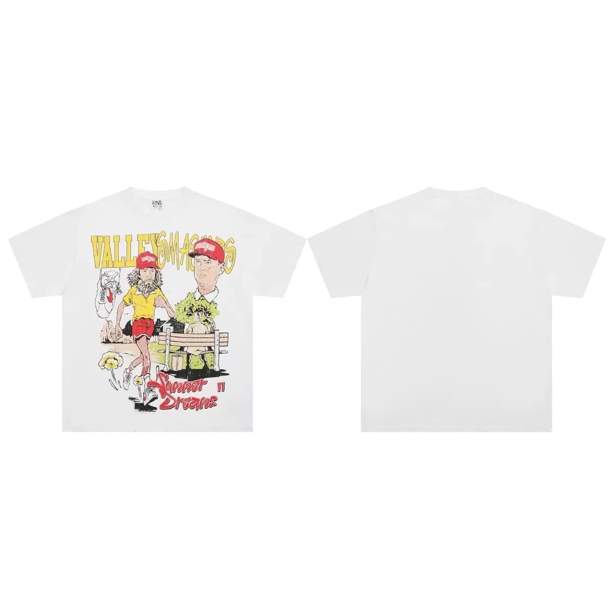 T-shirt Oversize Valley - Valley Dreams Cartoon Crew - Weiß