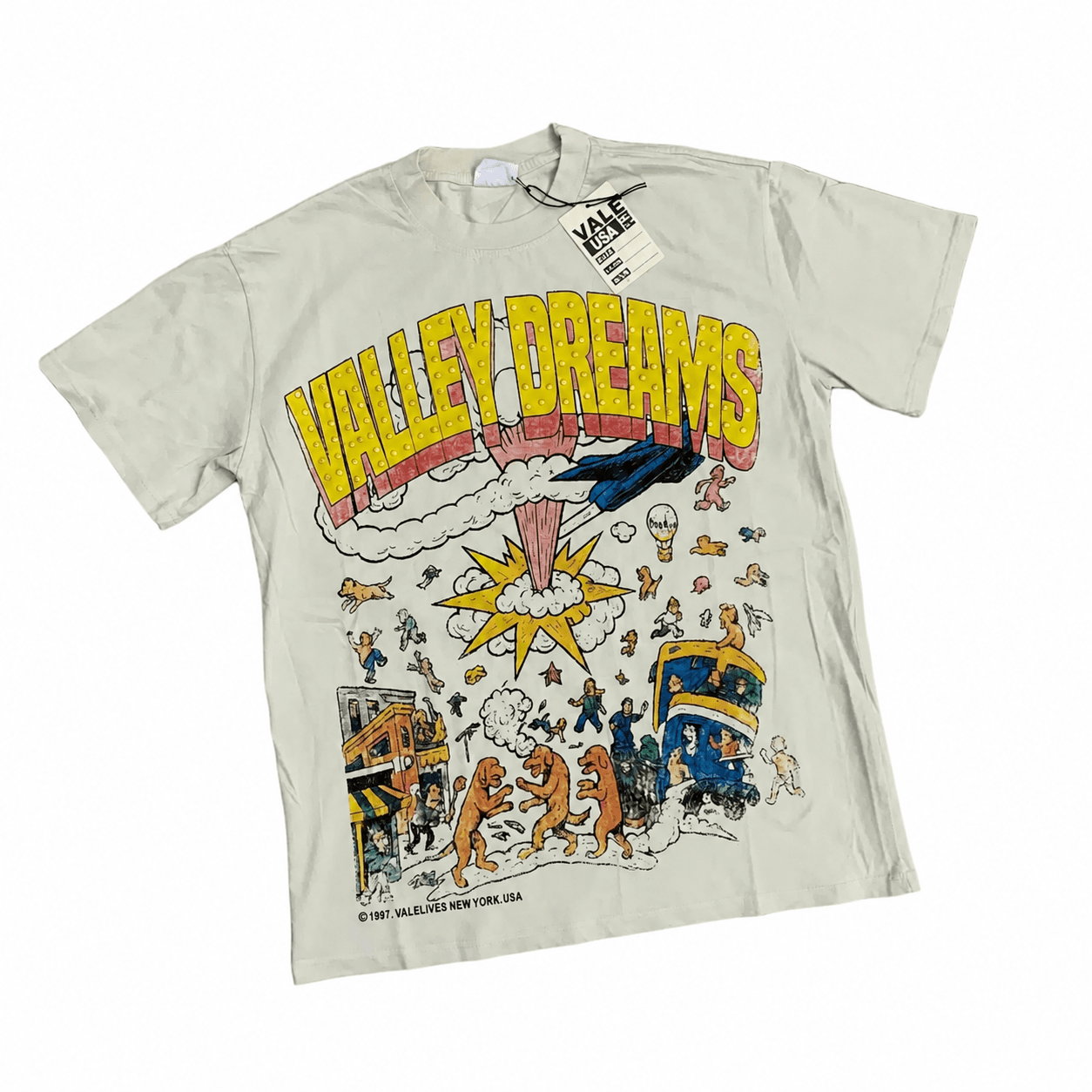 T-shirt Oversize Valley - Rocket Launch - Crema