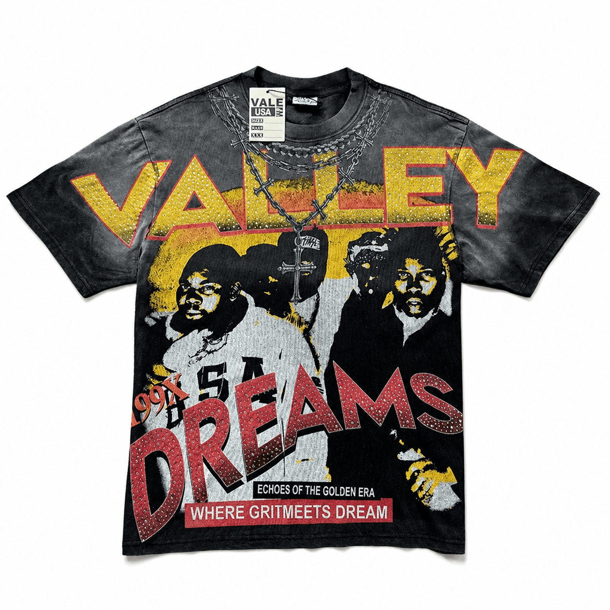 T-shirt Oversize Valley - Grit Portrait - Schwarz