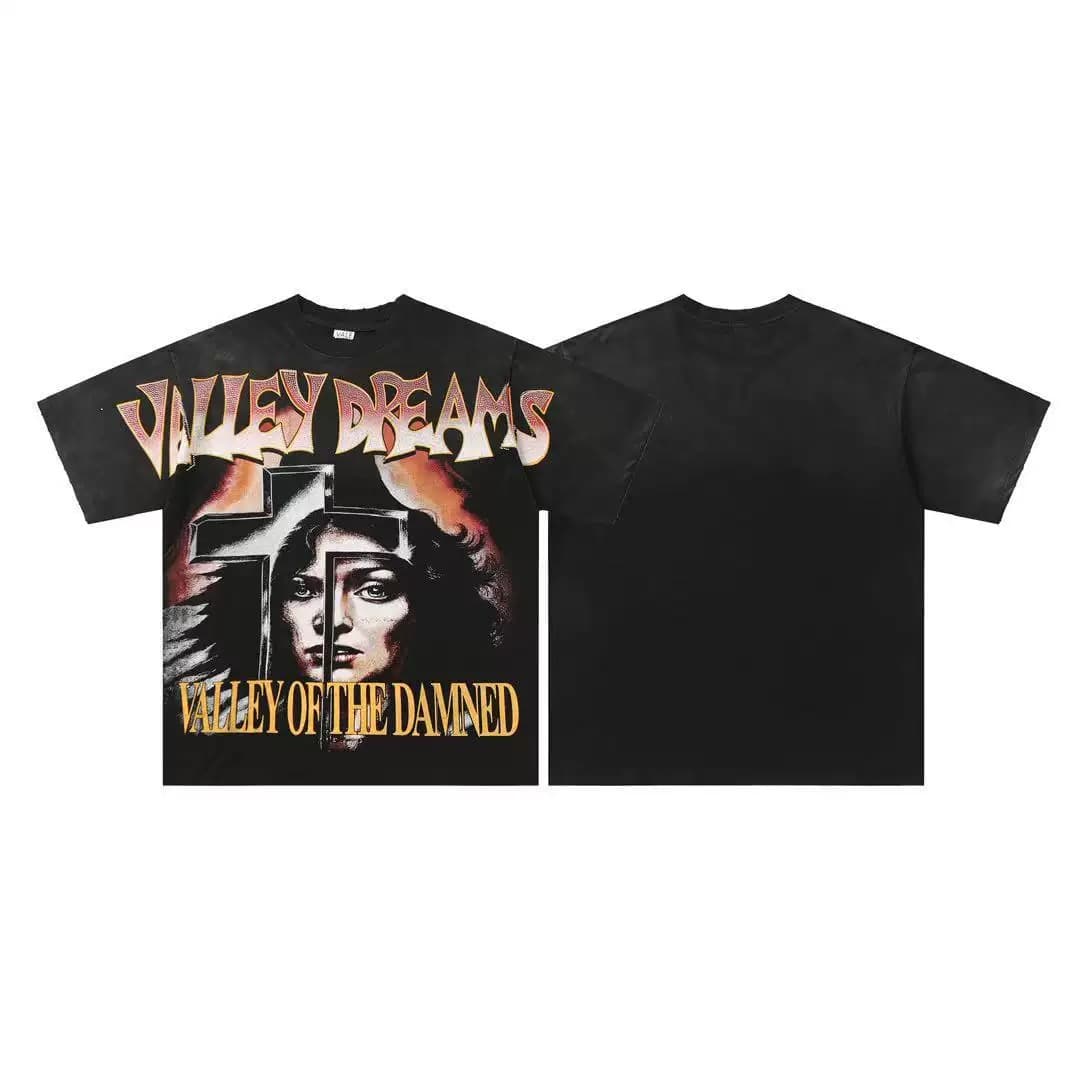 T-shirt Oversize Valley - Valley Of The Damned Skull - Schwarz