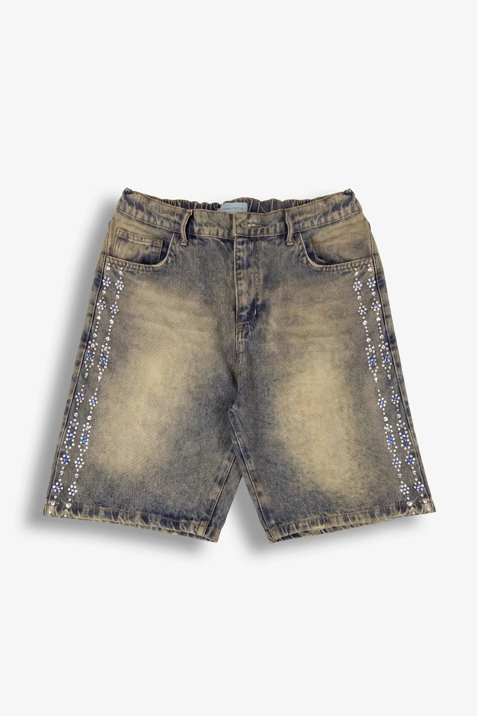 Blaue Jeansshorts mit Applikationen